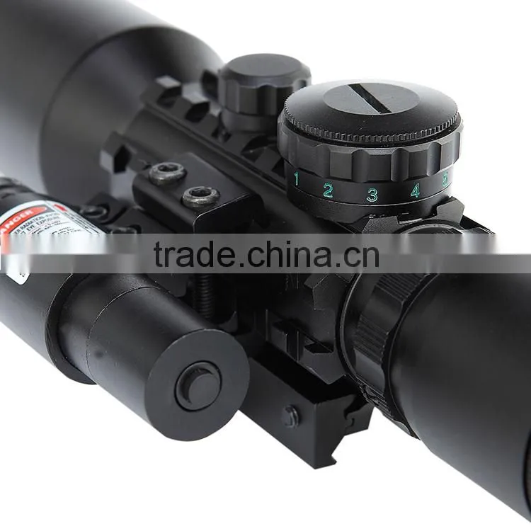 Funpowerland M9C 3-10X42E Mil-Dot hunting rifle scope+red laser /Tactical Optics Scopes/Riflescope