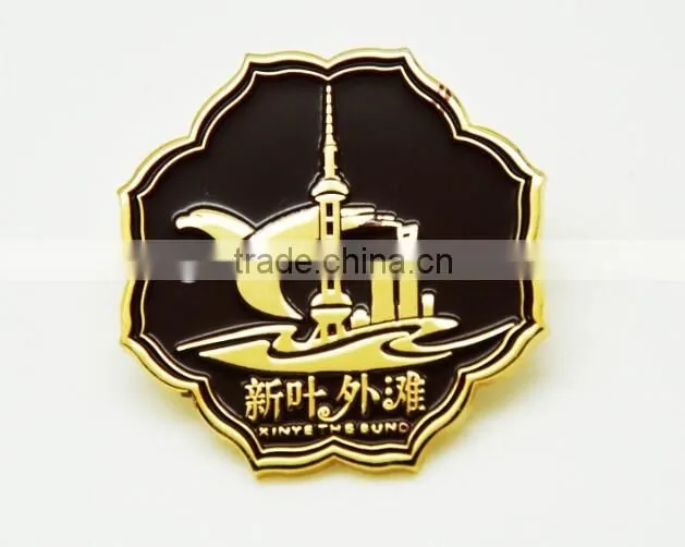 personalised enamel cheap gold plating souveir lapel pins