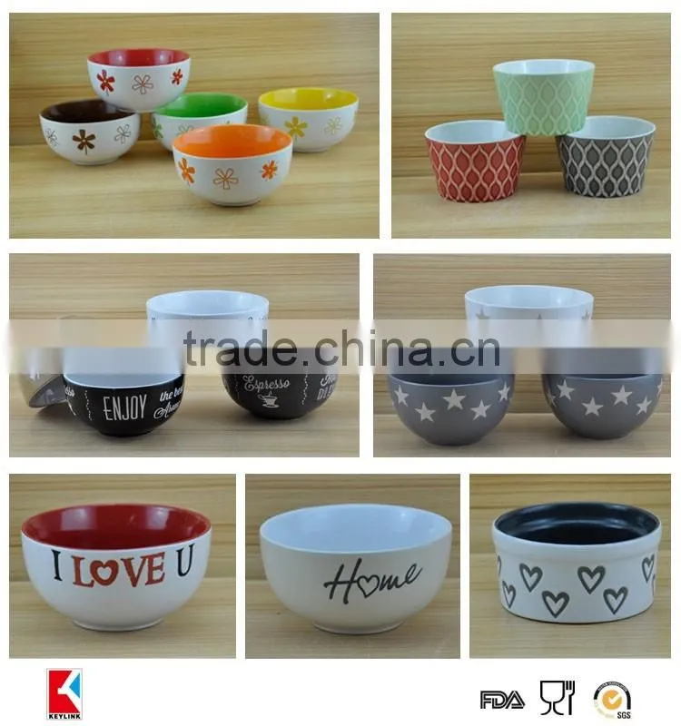 12cm matt finish colored custom logo promotional ceramic soup bowl ceramic serving bowls