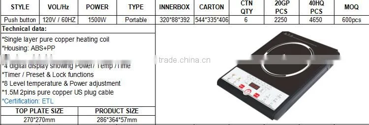 High Quality Electric Stove/ Portable Electric Induction Cooker /Commercial Induction Cooker