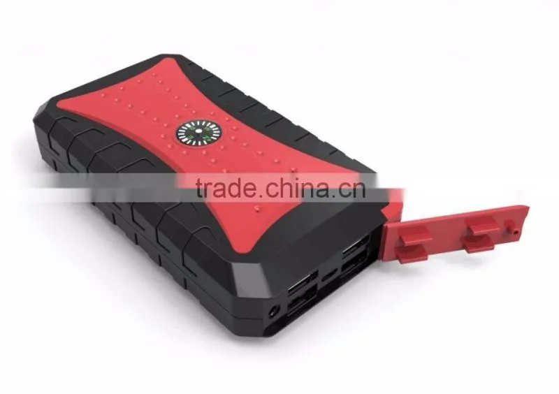 New products 7500mah waterproof multi-function auto emergency start power with 4 usb output with compass