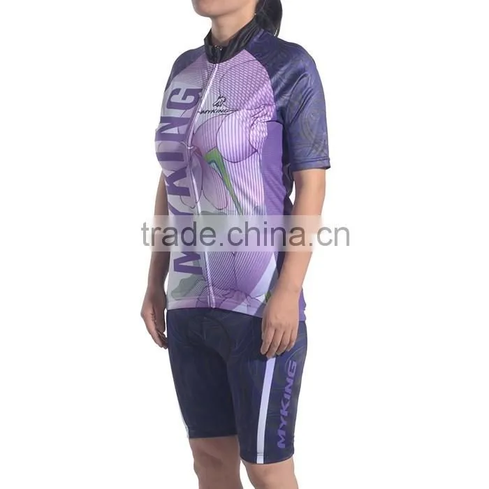 Sexy Short Sleeve Sublimation Print Cycling Jersey For Women