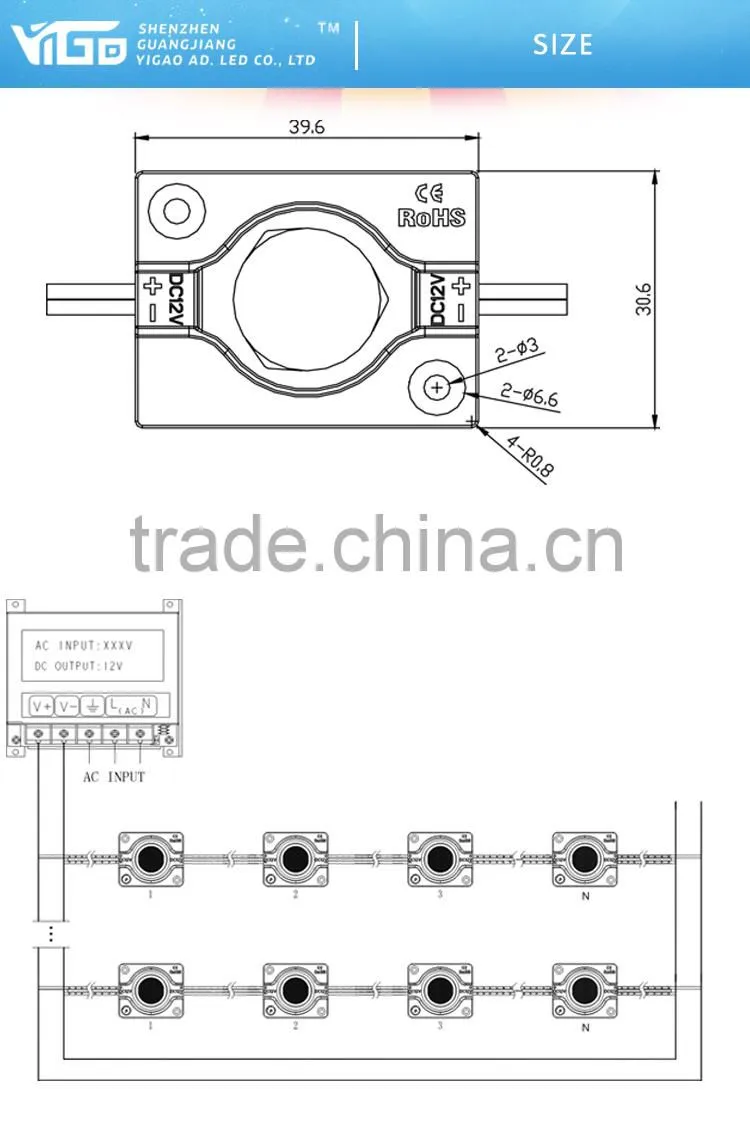 cool white 1.44w high power led module for lighting box