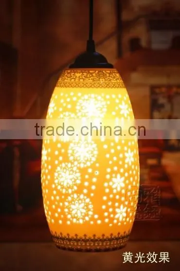 Vintage LED Pendant Light Blue White Porcelain Ceramic Loft Coffee Bar Restaurant Kitchen Lights
