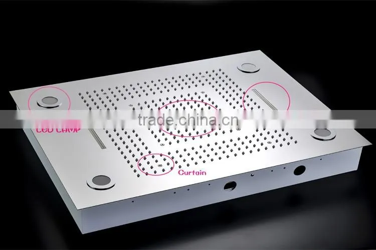 luxury bathroom accessories 5 in 1 multicolor remote control embed ceiling led rainfall waterfall shower set