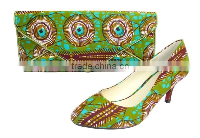 2016 Top Fashion ankara fabric African Wax Shoes And Bags ladies shoes and matching bags african shoes and bag set