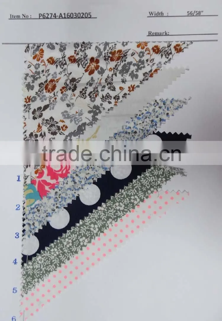 cotton textile in stock printed shirting fabric P6274-A16030205