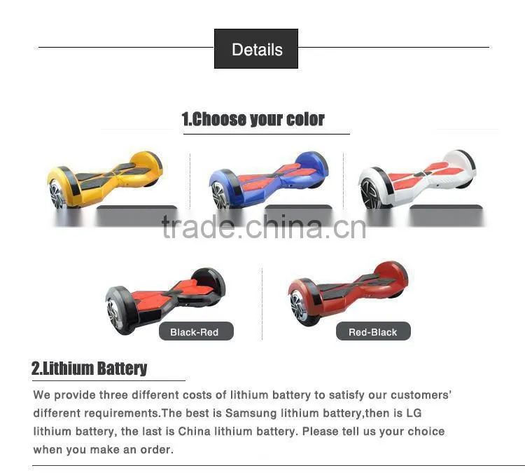 2016 New electric scooter 6.5 inch with two wheels with sumsung battery