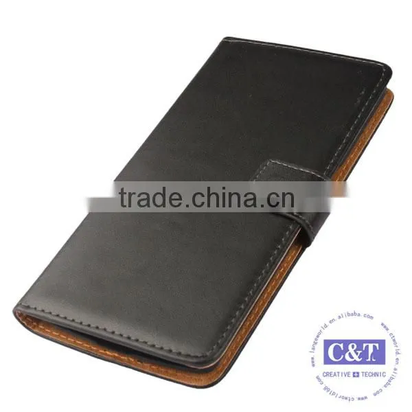 C&T Customized black flip leather cover case for oneplus mini