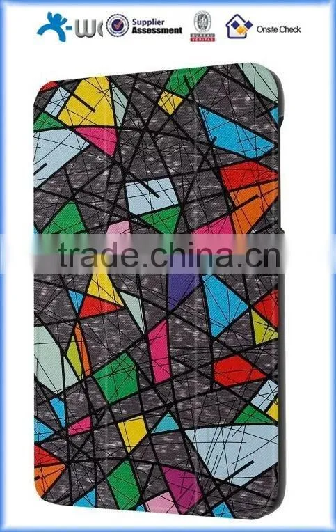 Tri Folding Color Printing Leather Case for Samsung Galaxy Tab A 7.0, Leather Case for Samsung Tab A 7.0 (T280)