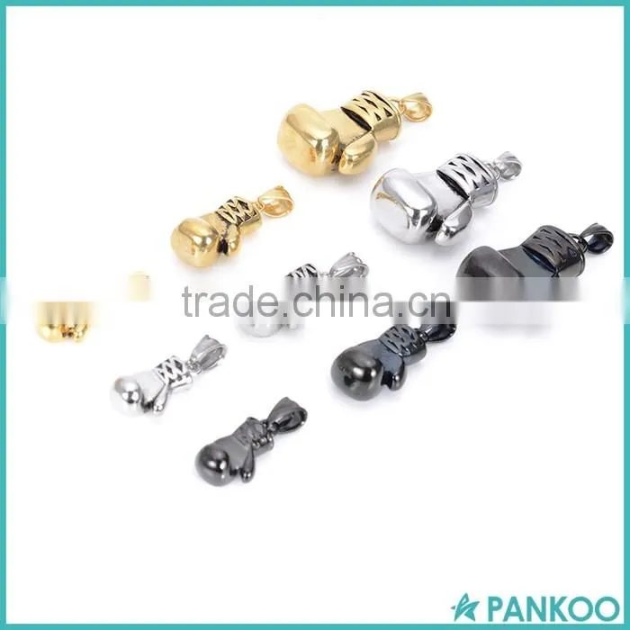 Wholesale punk style 18k gold plated boxing glove pendant,stainless steel fist glove necklace pendant