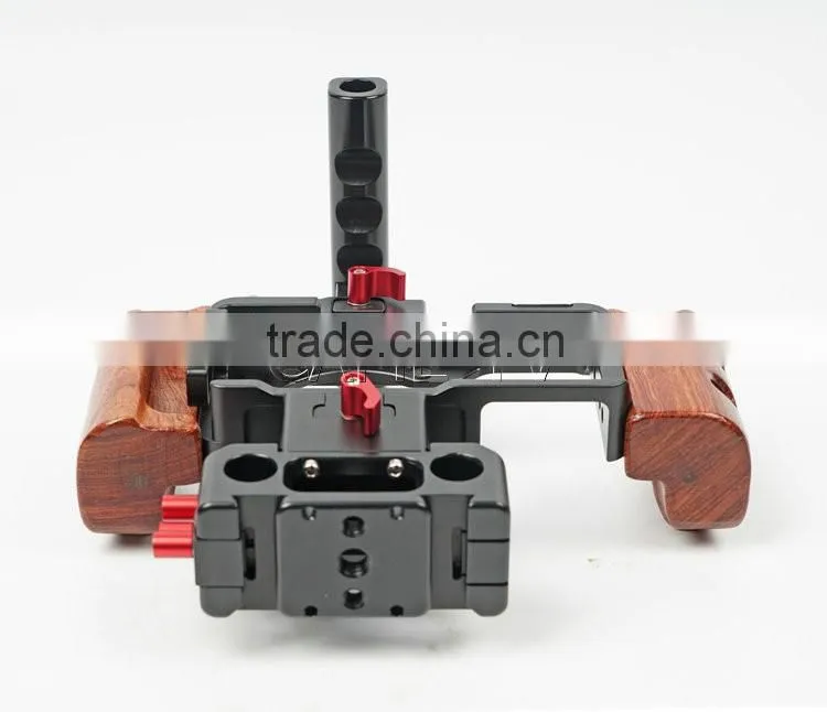 CAME-TV Rig For S ony A6300 Camera Cage With Wooden Handle