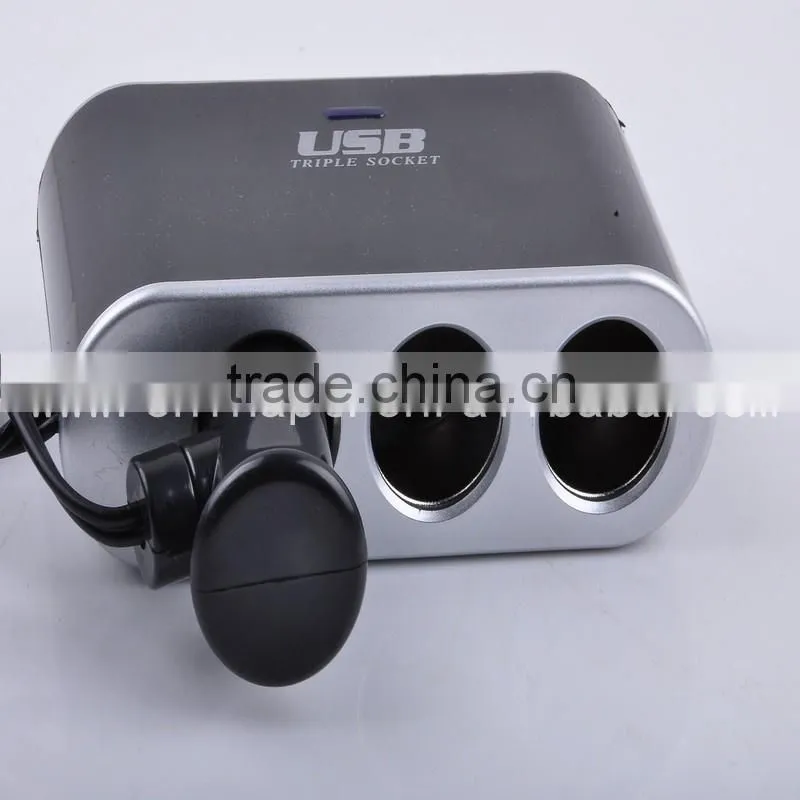 3 Way Toggle Switch Car Cigarette Socket Splitter