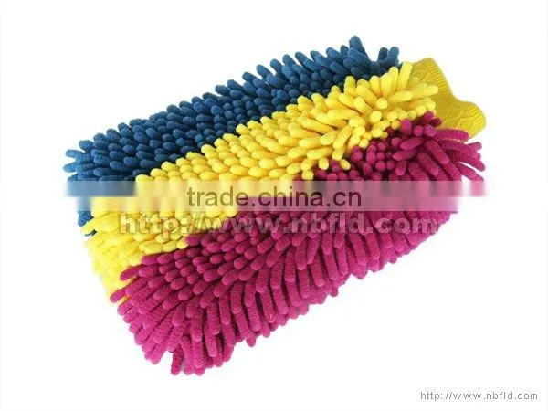 Colorful chenille mircofiber wash mitt
