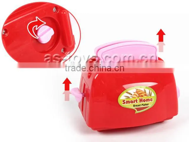Novetly hot selling plastic pretend play bread maker/toaster wind up kitchen set toy