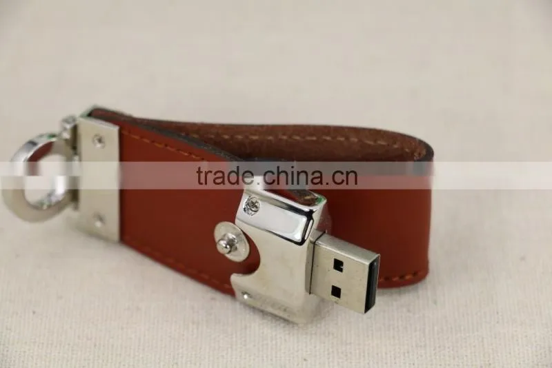 Factory Wholesale wedding promotional gift Customized corlor logo Leather USB Flash Drive 8GB