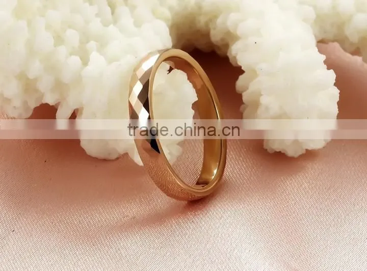 KSTONE 2015 Hot Selling Fashion Rosed Gold Plated Tungsten Wedding Ring for Women and Girls
