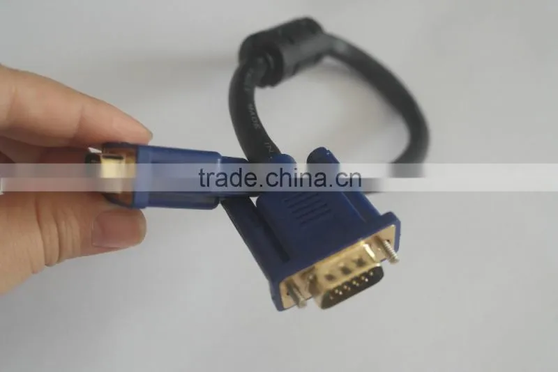 High quality black blue head VGA line 15cm cabletolink top quality