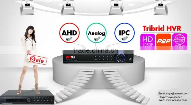 Tribrid AHD/Analog/IP Adaptive 8CH AHD CCTV DVR VGA HDMI