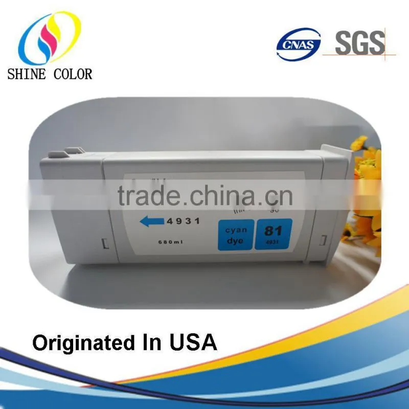 NEW 6 color 680ML HP81 compatible ink cartridge for HP DJ 5000 5500