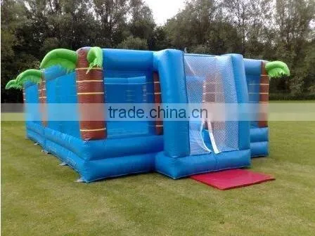 palm tree inflatable volleyball field