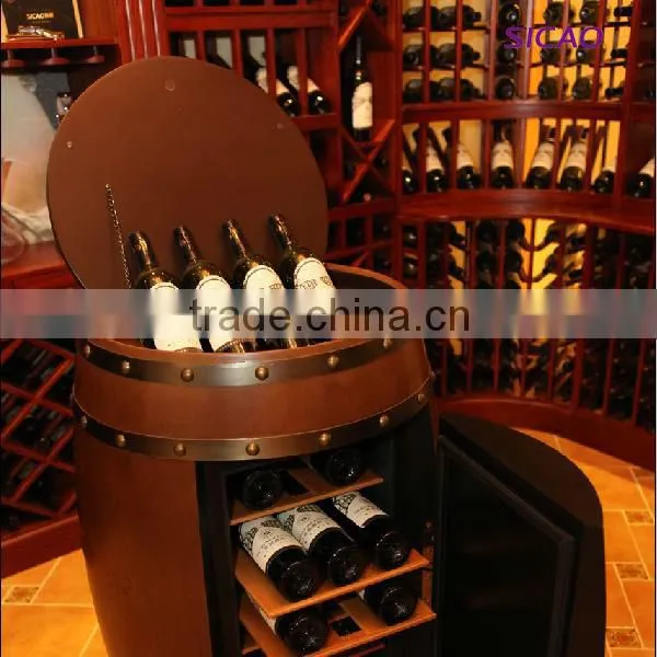 Electric wine barrel furniture, wine storage cabinet fridge, electric vintage furniture