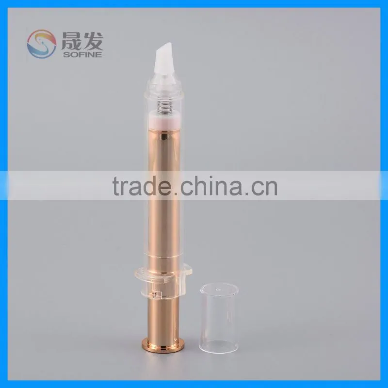 Needle airless pump tube for cosmetic packaging