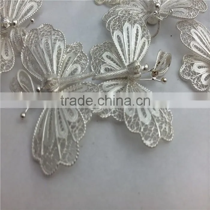 pure silver butterfly decorations silver plating butterfly artwork electroplating factory