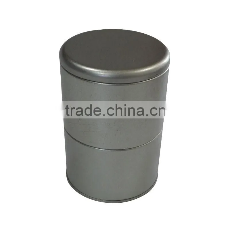 round chami tea tin double lid tea box two lid tea tin can/tin box