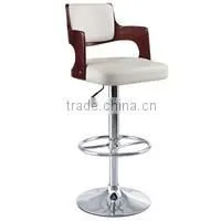 2015 Leather Red Kitchen Bar Chairs with Round Seat and Footrest