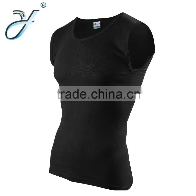 High Quality Men's Sleeveless Cotton White Fitness Tank Tops and Vest