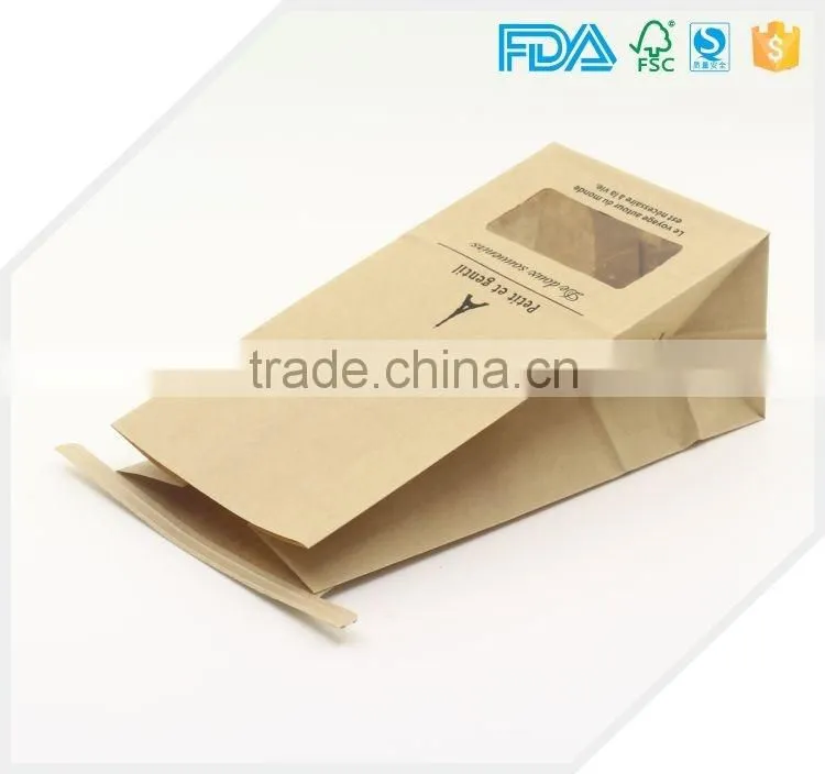 kraft paper bag disposable bag with window for nuts custom logo