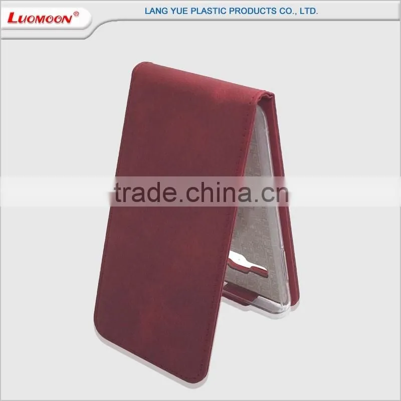 flip up and down pu leather case Litchi pattern transparent TPU back cover for huawei mate p8