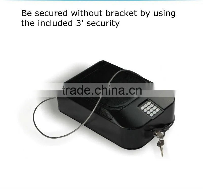 portable electronic car safe with security cable/ pistol safe