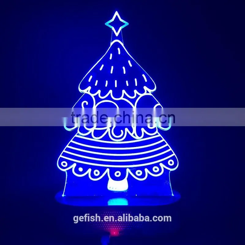 USB style hot sale night lighting acrylic 3D table lamp with laser cutting