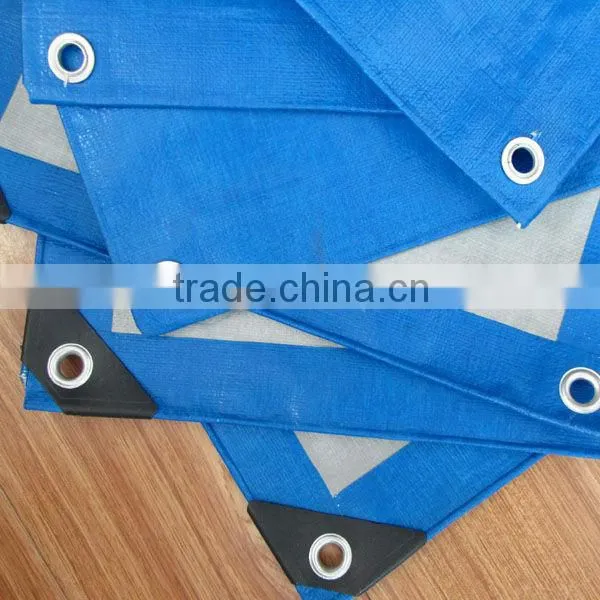 strip style Both Sides Coated Fabric with PE/ PE Tarpaulin