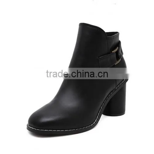 2016 high heel ladies PU ankle boots black women winter boots PJ4393