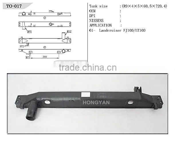 chinese manufactuier supplier for toyota for landcruiser car share parts radiator plastic tank