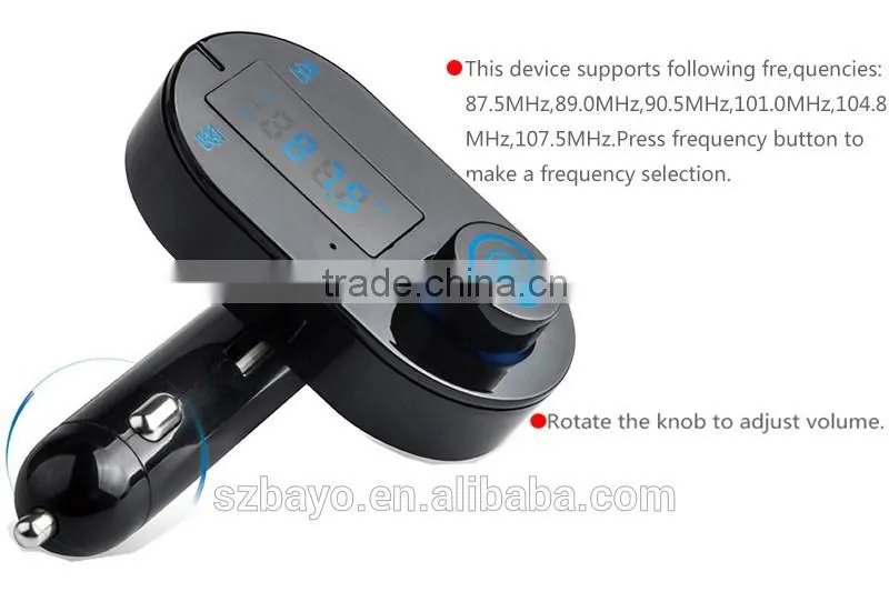 bluetooth car mp3 player with Blue led light