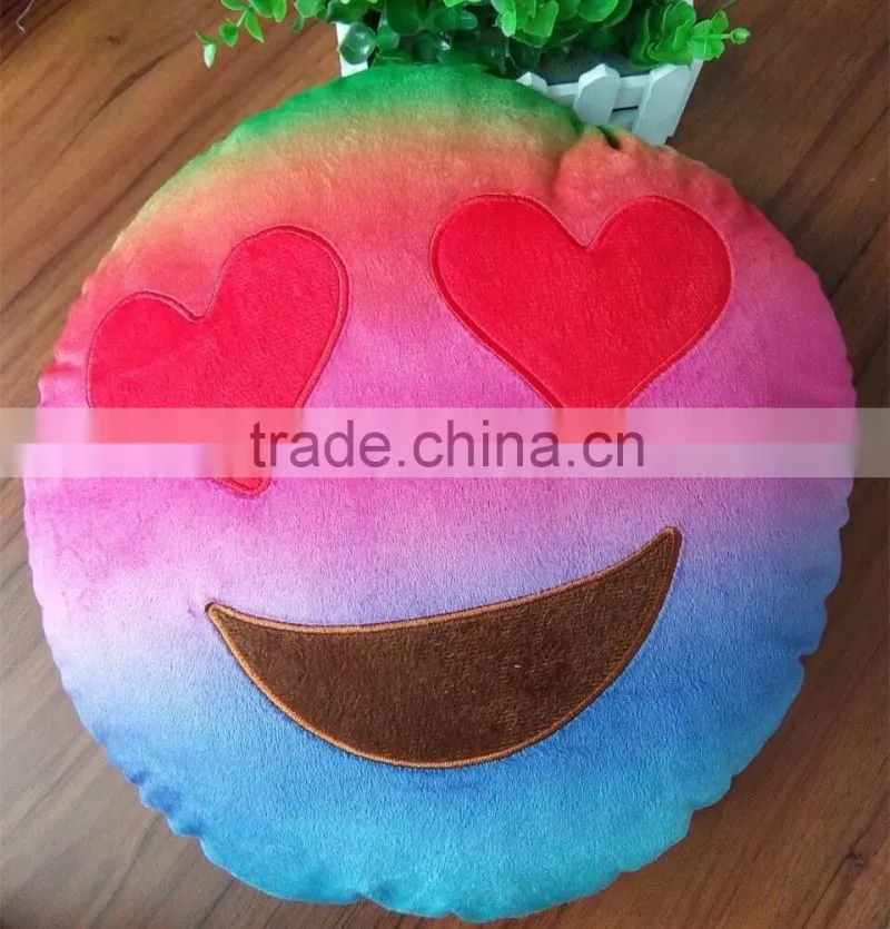 New Emoji whatsapp Tie Dye Plush Pillows rainbow pillow colorful QQ expression pillow