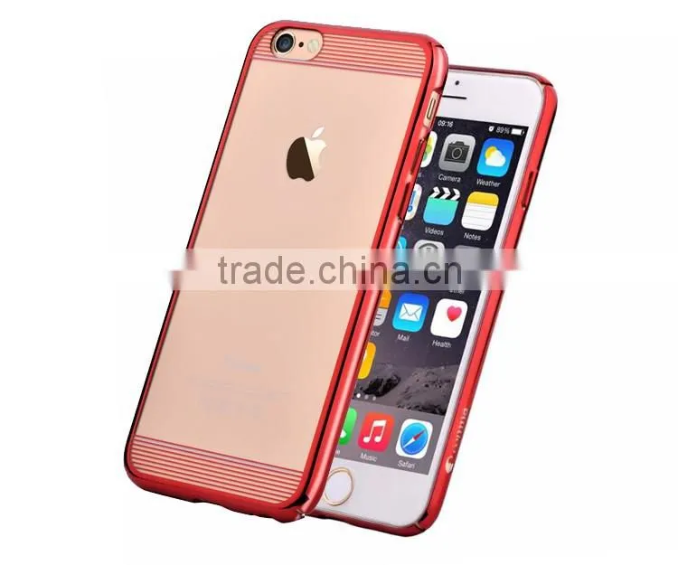 China Suppliers PC Electroplating Transparent Back Case Cover For iPhone 6 6S Plus