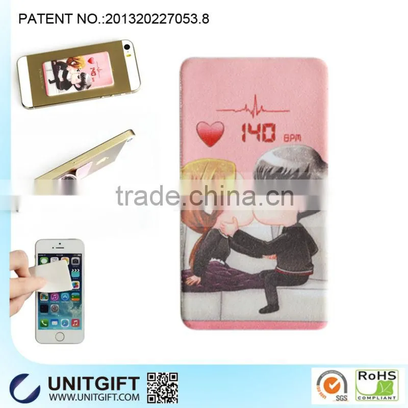 Smartphone screen cleaner sticker