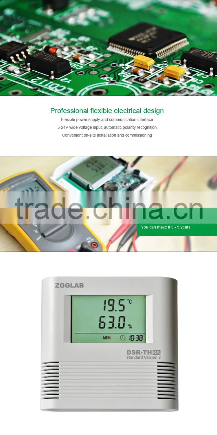 High precision Temperature Data Recorder, Humidity Data Logger with Alarm