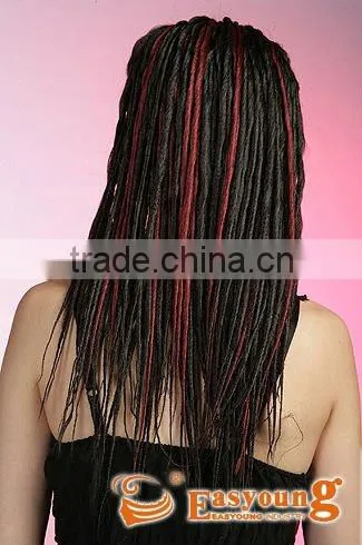 Football fans wigs, dreadlock 3/4 wigs hair pieces