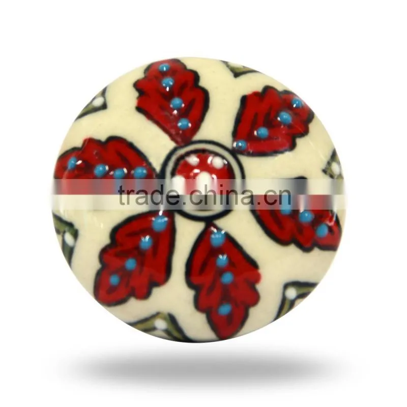 Ceramic Red Vector Square Knob