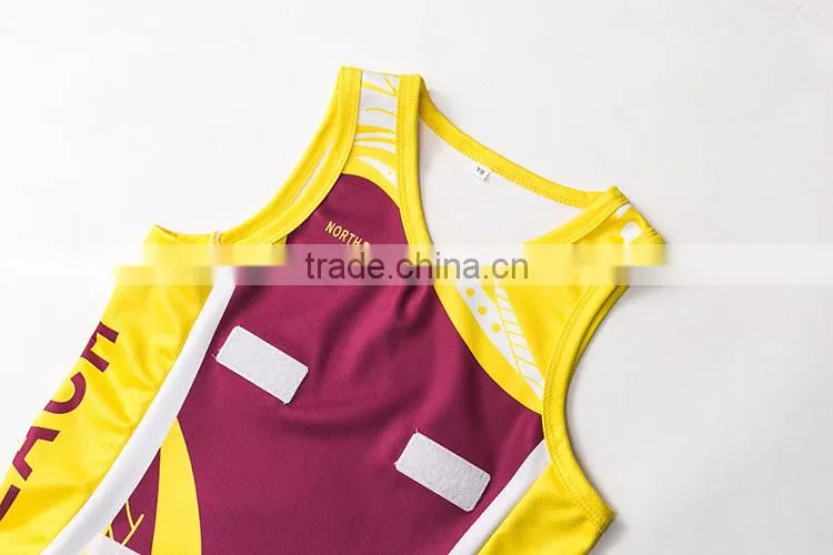 new design custom make netball top singlet trainning style for women girl