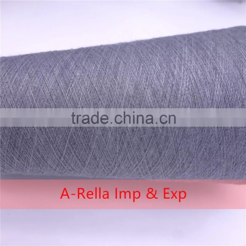 polyester spun yarn gray yarn1.5# 32S/1 in cone knitting yarn 100% polyester