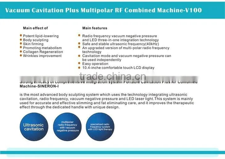 Portable vacuum cavitation RF system fat removal wrinkle removal body shaping beauty machine-V100 promotion price on sale!!!
