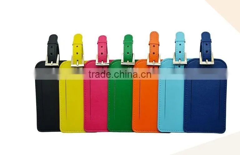 Promotional Fashion Custom PU leather travel personalized business travel leather luggage tags