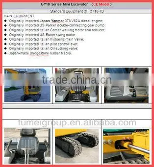 CE certificate crawler excavator 18-7B